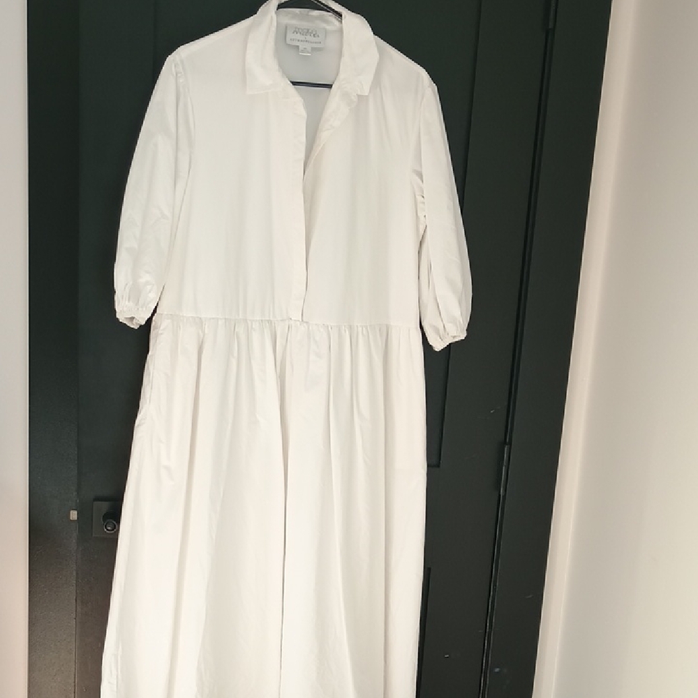 Mare Mare X Anthropologie Long Sleeve White Dress